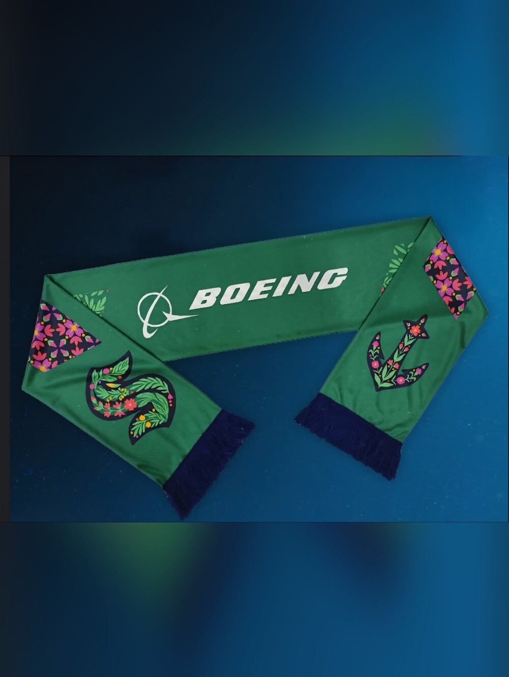 Boeing Green Logo Scarf